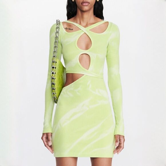 Dion Lee Interlink Mini Dress in Washed Light Zest - Picture 1 of 8